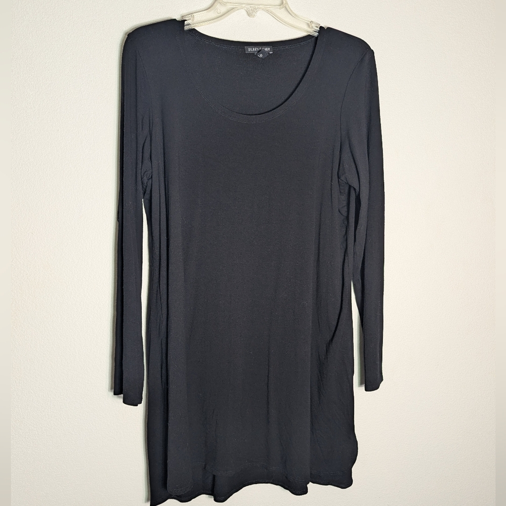 Eileen Fisher Women's Dress Long Sleeve Viscose Lycra Comfy Quiet Luxury‎ Large